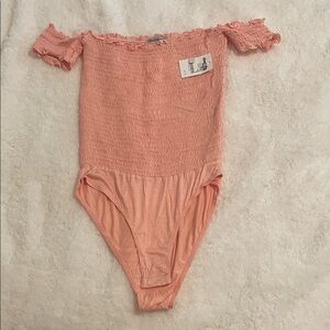 ✨ 3 for $20 Bundle Deal ✨ Charlotte Russe Coral Off-Shoulder Bodysuit